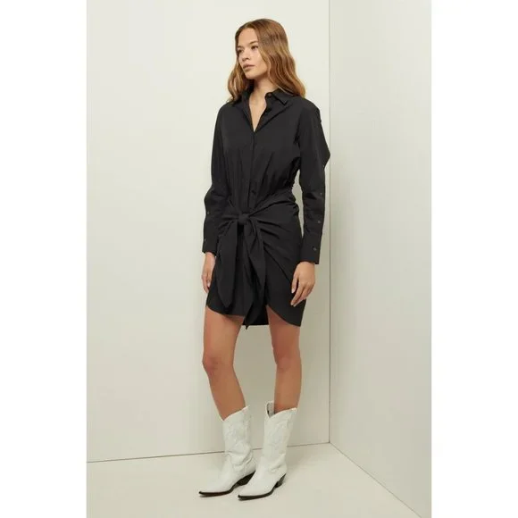 charlotte crosby shirt dress Derek Lam 10 Crosby Women's Charlotte Tie-Waist Shirtdress - Black